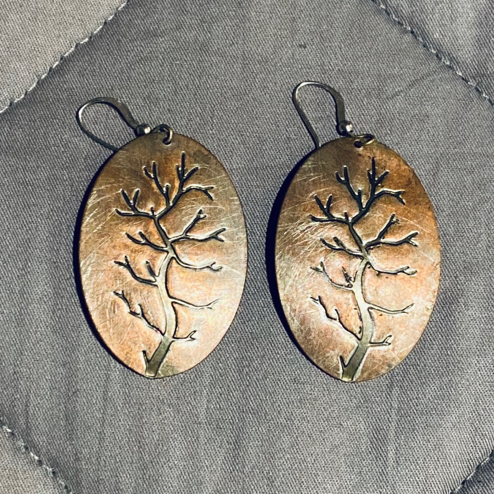 Copper Tree Earrings